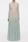 Flowering Girl Women Anila Mint Mesh Long Sleeve Slim Maxi Dress