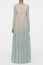 Flowering Girl Women Anila Mint Mesh Long Sleeve Slim Maxi Dress