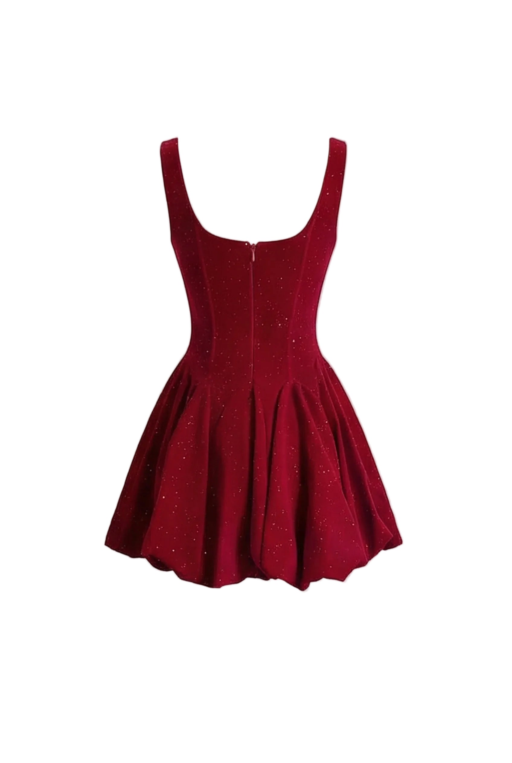 Flowering Girl Women vivien Burgundy Velvet Corset Mini Dress with Crystal-Embellished Neckline