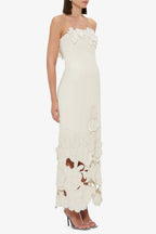 Flowering Girl Women Louise Appliqué Bustier Maxi Dress In White