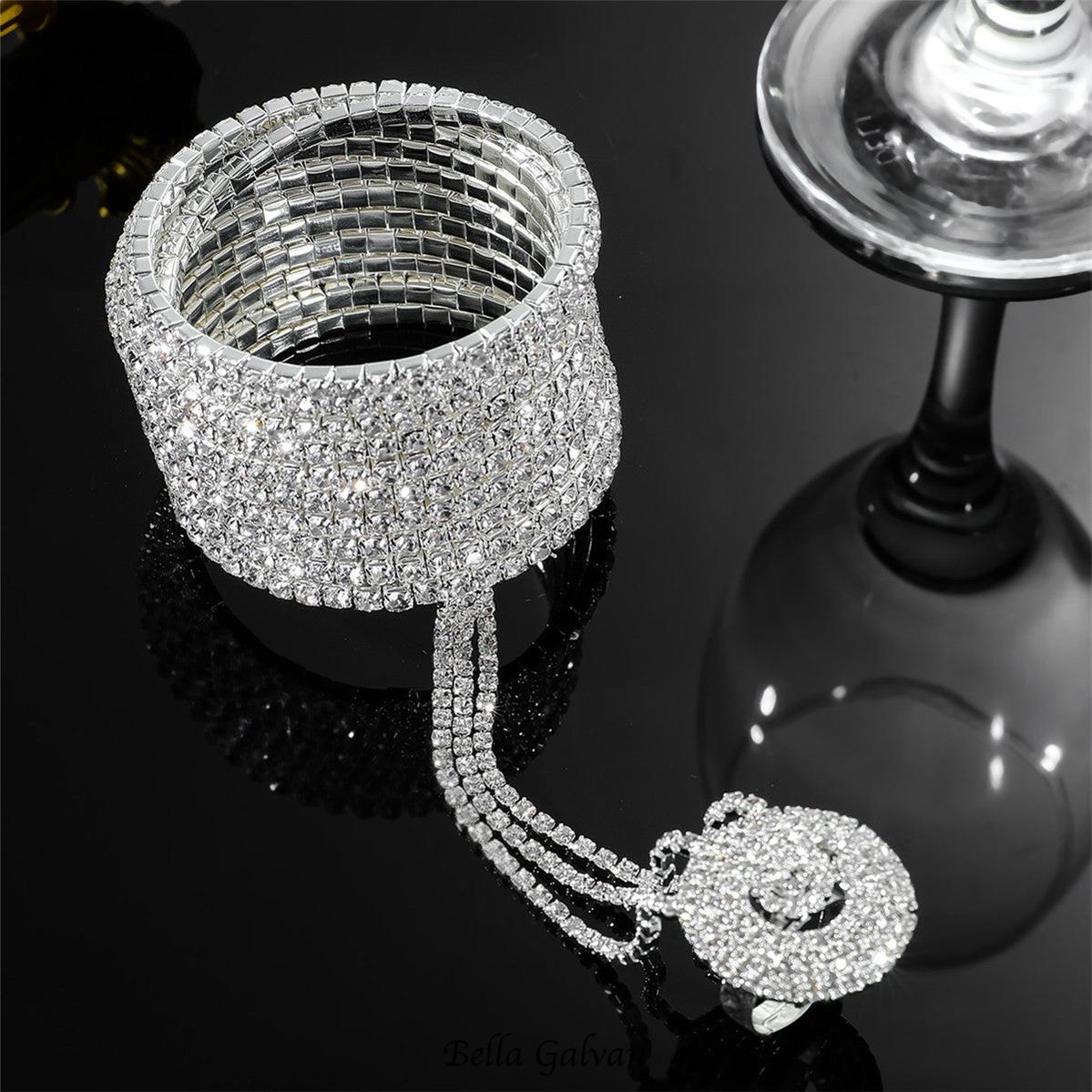 Dedrick Multi-Layer Rhinestone Interfinger Bracelet