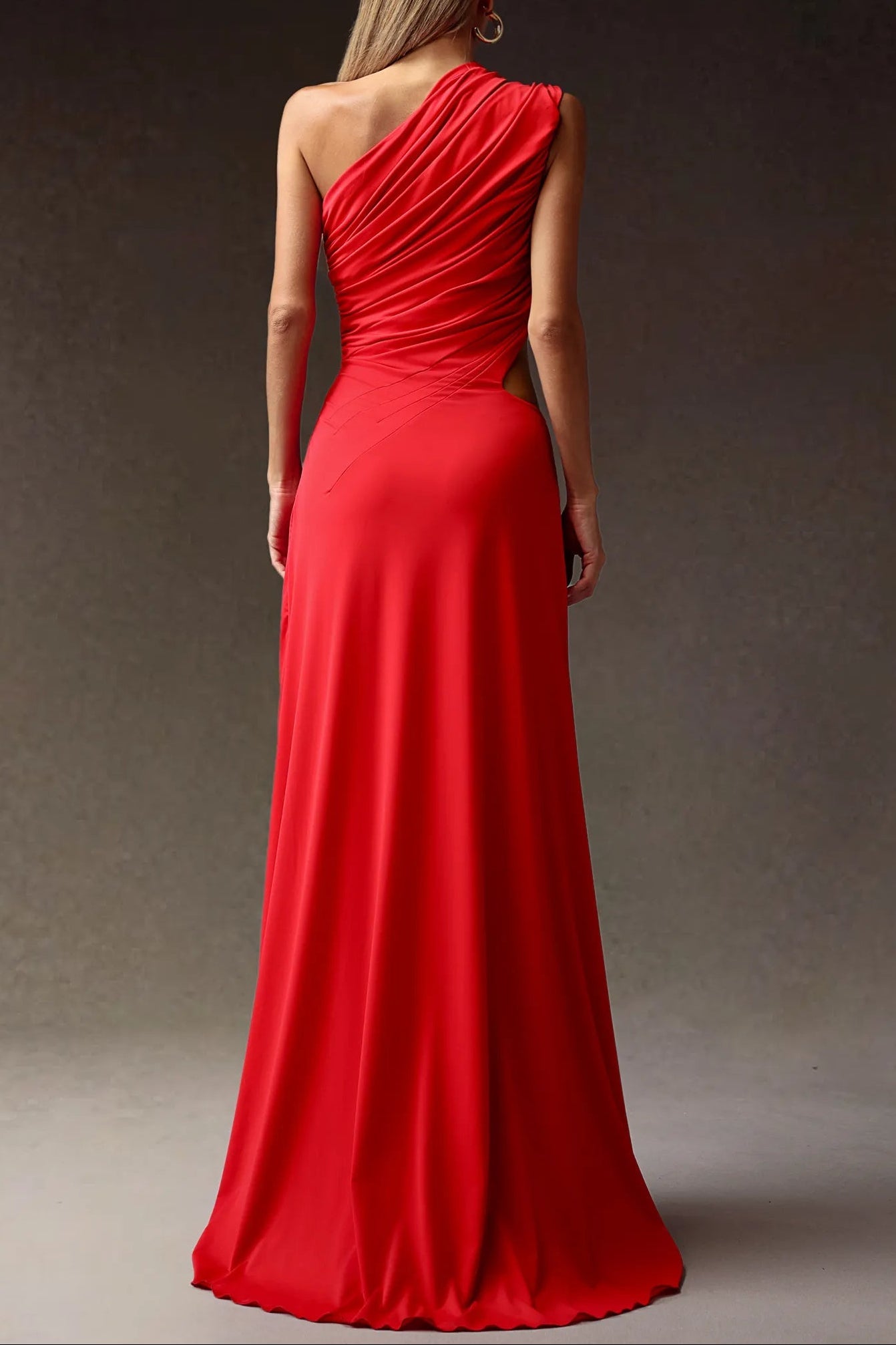Flowering Girl Women Atalanta High Slit Hollowed-Out Maxi Dress In Red