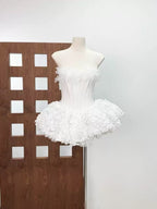 Strapless Petal Floral Corset A Line Dress