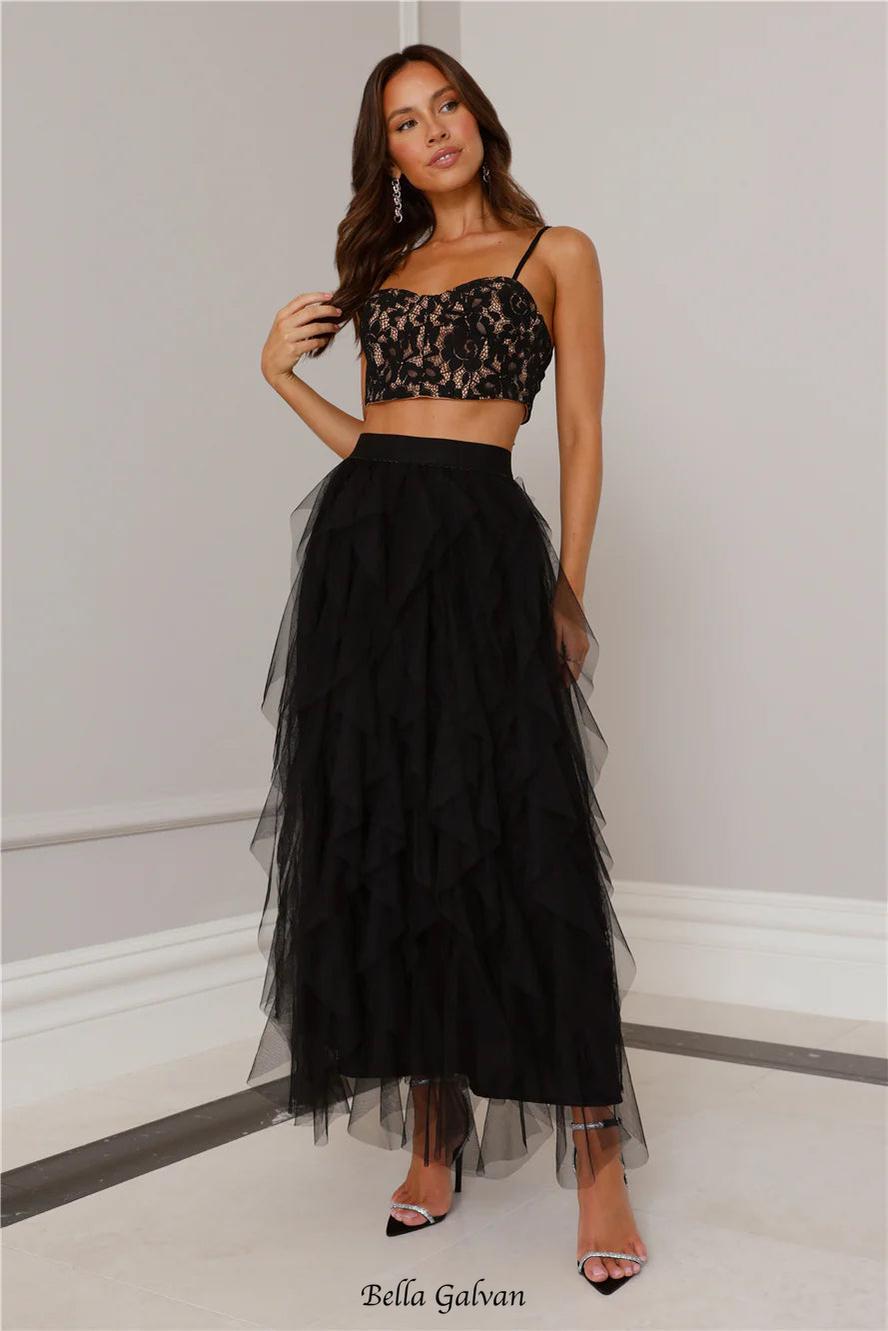 Lace Tulle Set in Black