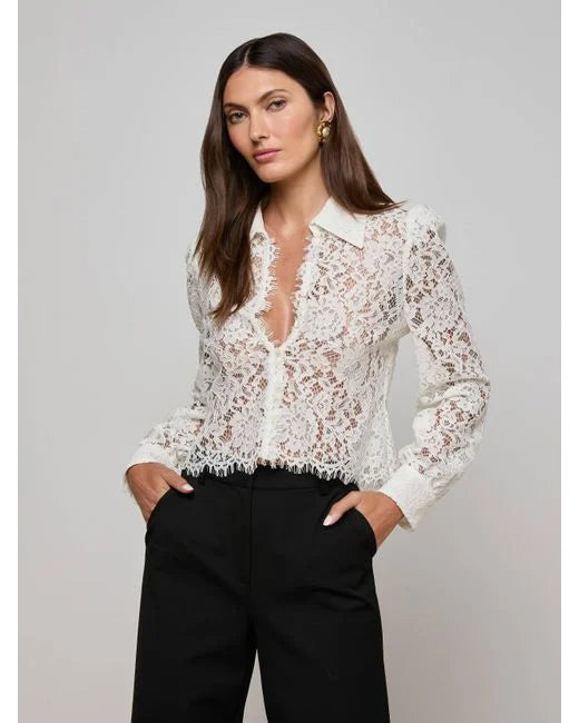 White 'Agence Anita Lace Blouse Top