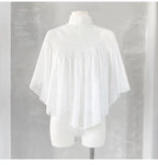 White Lace Cami Top + Sheer Chiffon Capelet Set