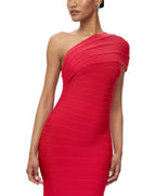 Flowering Girl Women Abigail one-shoulder bandage midi Dress in rio red