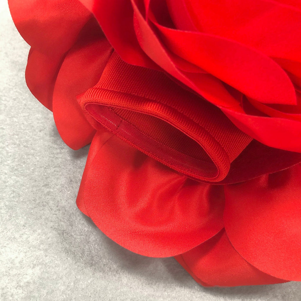 Flowering Girl Women red strapless maxi dress with flower embellishments