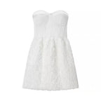 Lily Flower Mini Dress In White