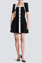 Flowering Girl Women Two-Tone A-Line Knit Dress