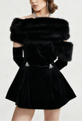 Wivika Velvet Fur Dress