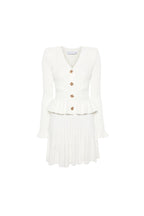Flowering Girl Women White Knit Peplum Mini Dress
