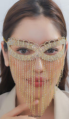Flowering Girl Women Dascha Rhinestone Tassel Mask