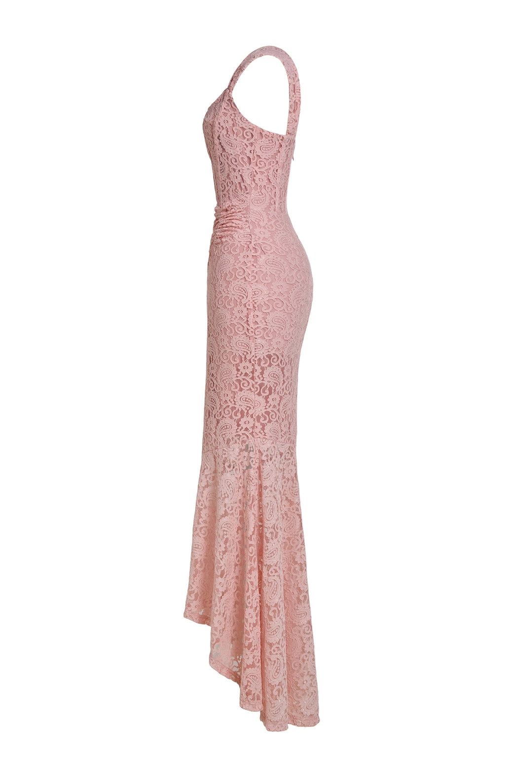 Flowering Girl Women vivien Lace Gathering Maxi Dress - pink