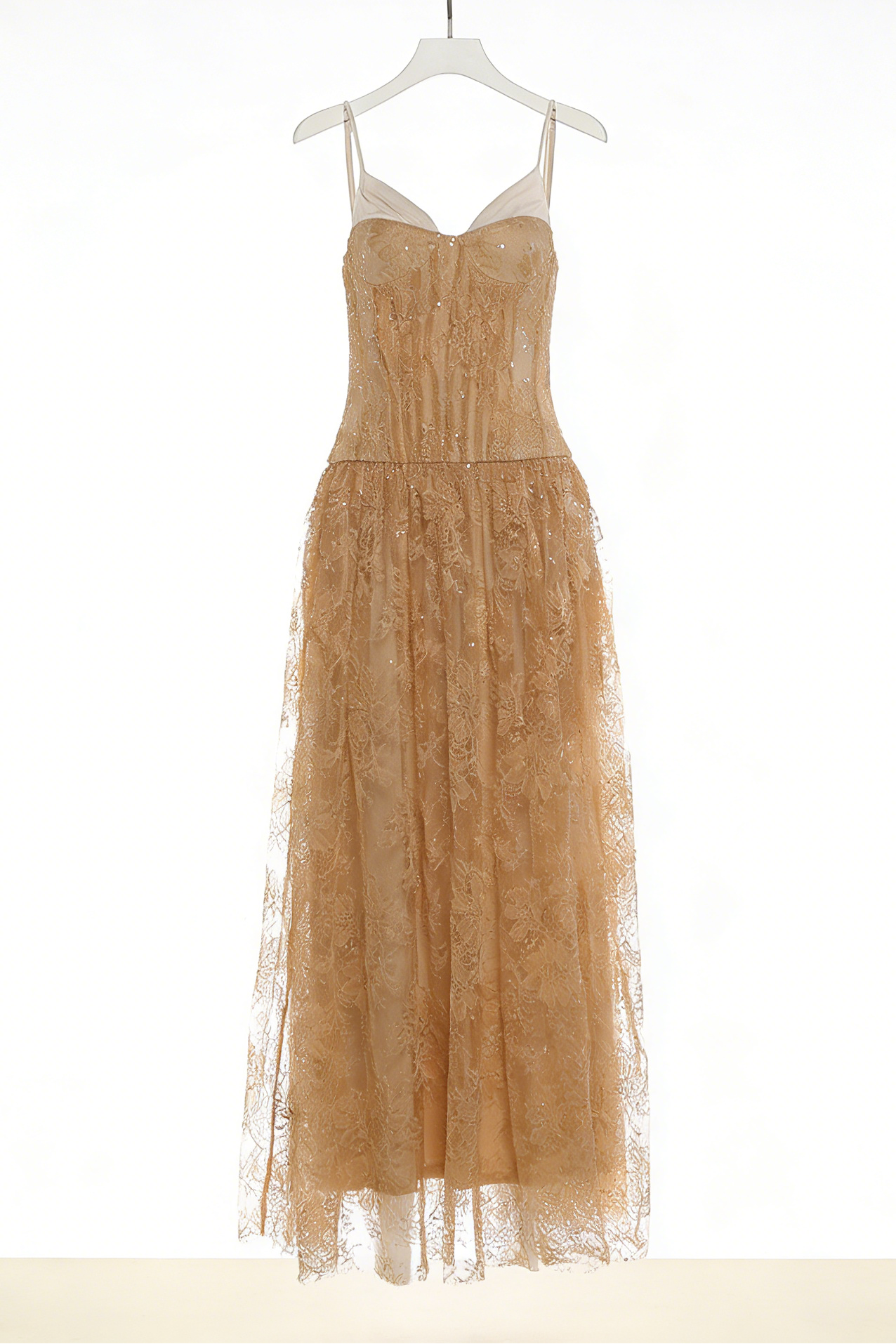 Rose Asymmetrical Waist Spaghetti Strap Maxi Dress - Khaki