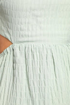 Flowering Girl Women Mint Smocked Tie-Back Tiered Midi Dress