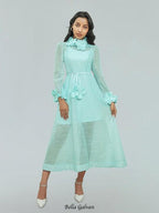 Flowering Girl Women vicky flower embellished lace midi dress in green