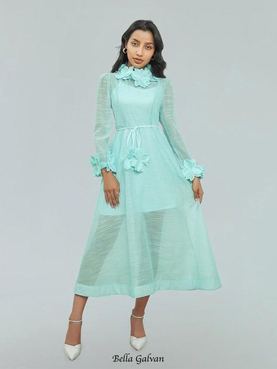 Flowering Girl Women vicky flower embellished lace midi dress in green