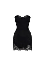 Sherry Black Cord Lace Bustier Mini Dress