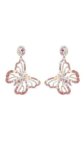 Flowering Girl Women Dong Rhinestone Butterfly Earrings