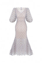 Flowering Girl Women Ciara Trumpet Bishop Sleeved Lace Midi Dress