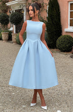 Flowering Girl Women Clarabella sleeveless Midi Dress in blue