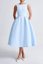 Flowering Girl Women Clarabella sleeveless Midi Dress in blue