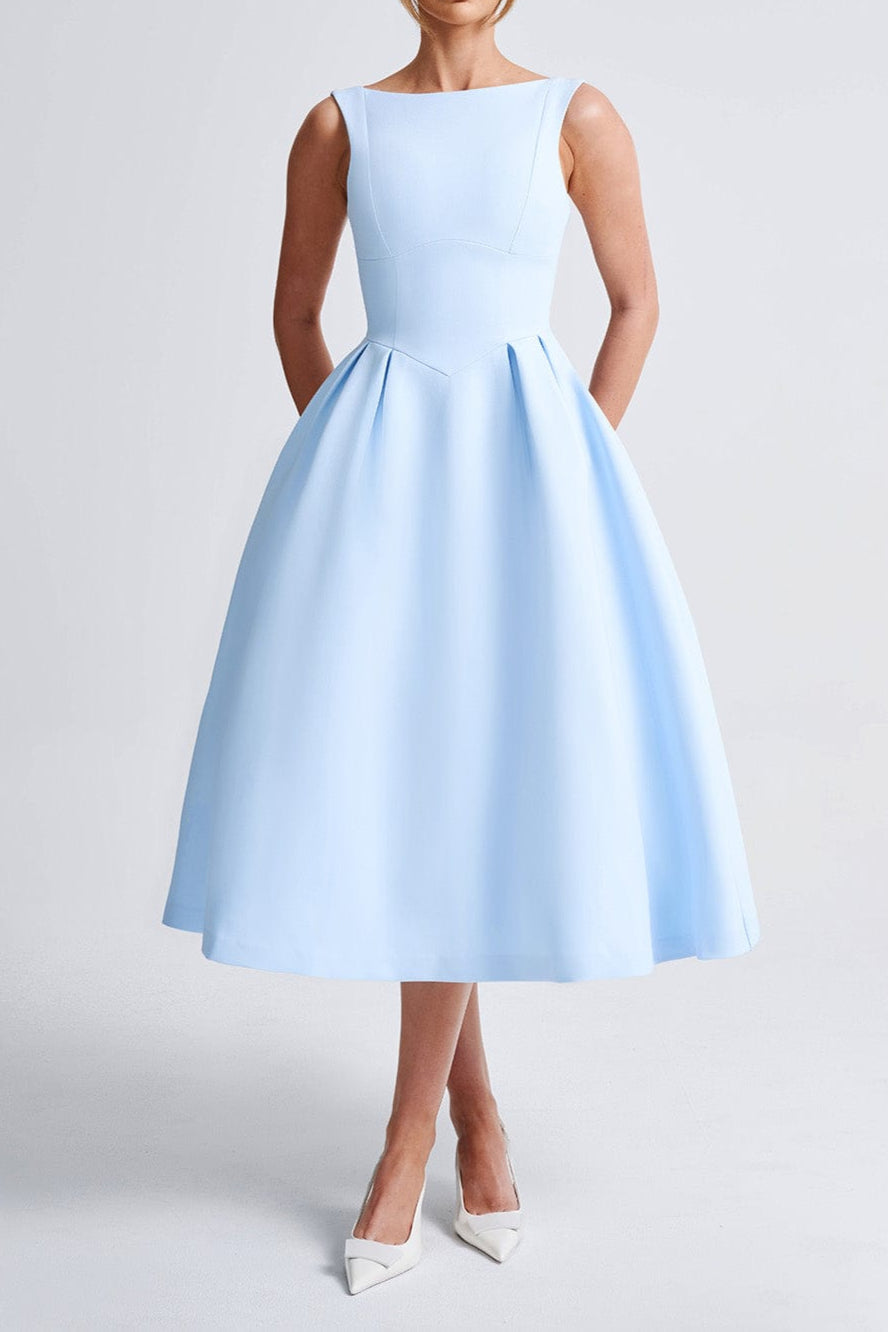 Flowering Girl Women Clarabella sleeveless Midi Dress in blue
