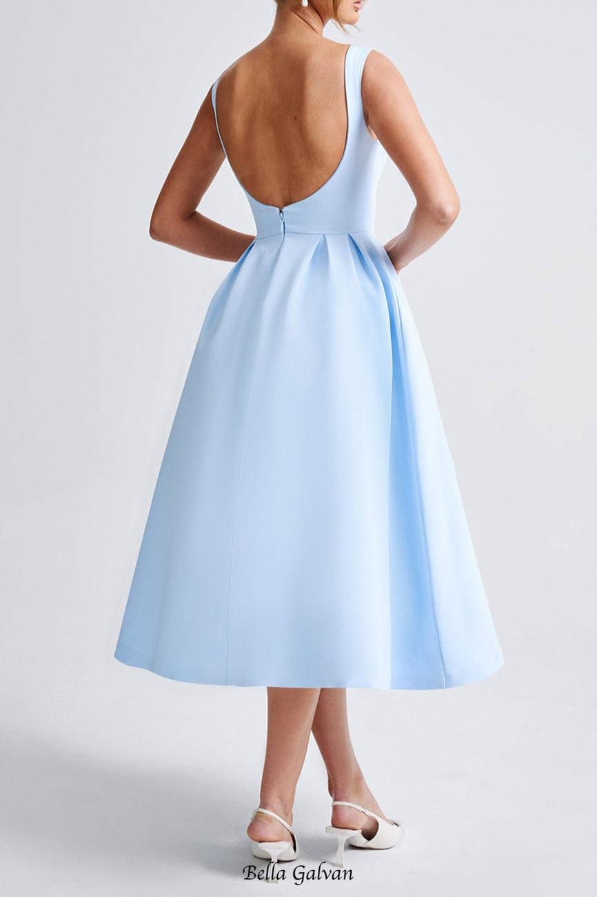 Flowering Girl Women Clarabella sleeveless Midi Dress in blue