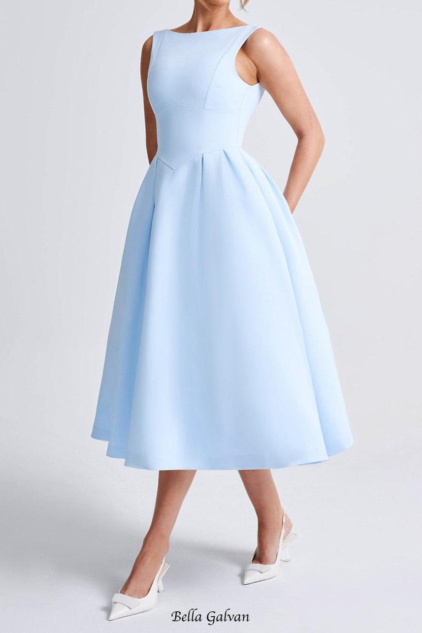 Flowering Girl Women Clarabella sleeveless Midi Dress in blue