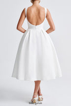 Flowering Girl Women Clarabella sleeveless Midi Dress in white