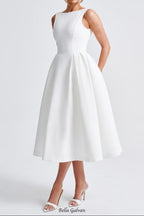 Flowering Girl Women Clarabella sleeveless Midi Dress in white