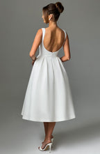 Flowering Girl Women Clarabella sleeveless Midi Dress in white
