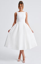 Flowering Girl Women Clarabella sleeveless Midi Dress in white