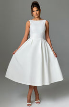 Flowering Girl Women Clarabella sleeveless Midi Dress in white