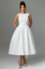 Flowering Girl Women Clarabella sleeveless Midi Dress in white