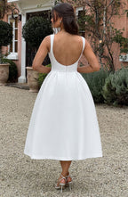 Flowering Girl Women Clarabella sleeveless Midi Dress in white