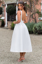 Flowering Girl Women Clarabella sleeveless Midi Dress in white