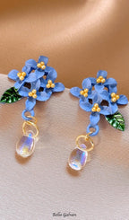 Flowering Girl Women Dulcinea Blue Flower Earrings