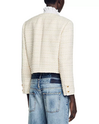Flowering Girl Women Zally Cropped Tweed Jacket in ecru