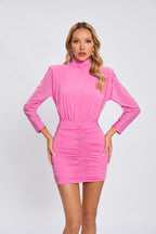 Flowering Girl Women crystal embellished ruched bodycon mini dress in pink