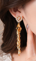 Flowering Girl Women Dai Heart Earrings