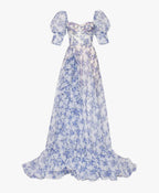 Blue Hydrangea Maxi Princess Dress