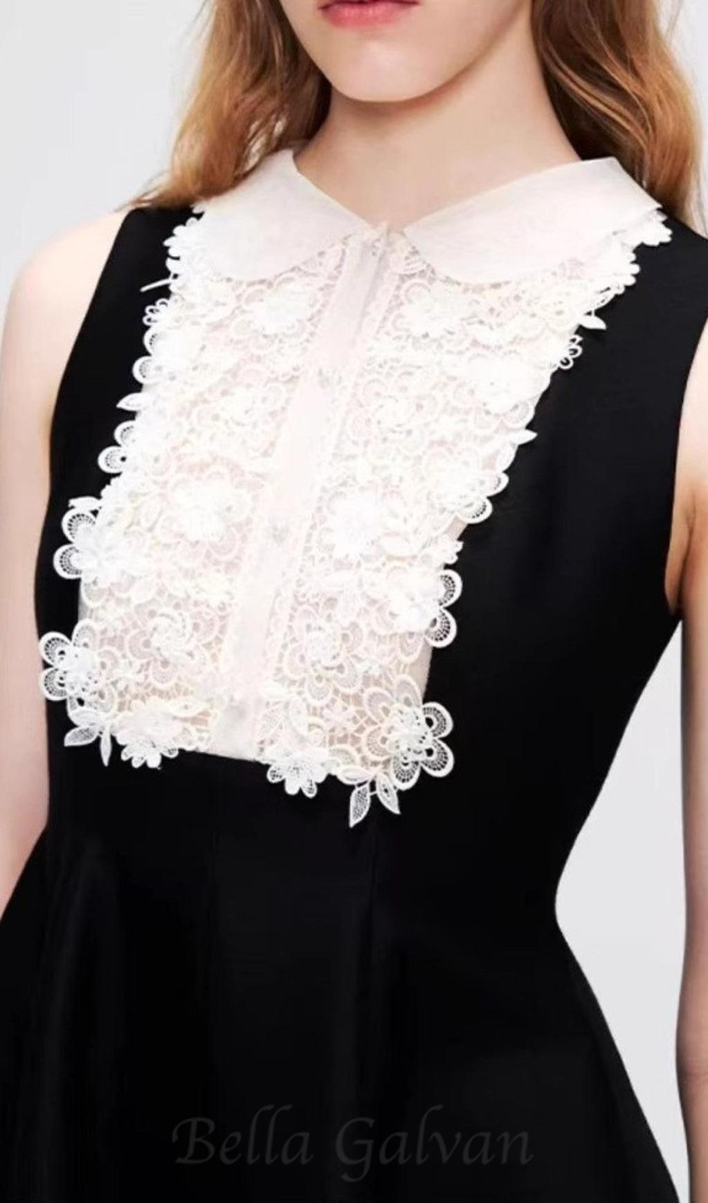 Flowering Girl Women Daray Black Lace Sleeveless Mini Dress