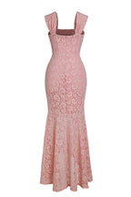 Flowering Girl Women vivien Lace Gathering Maxi Dress - pink