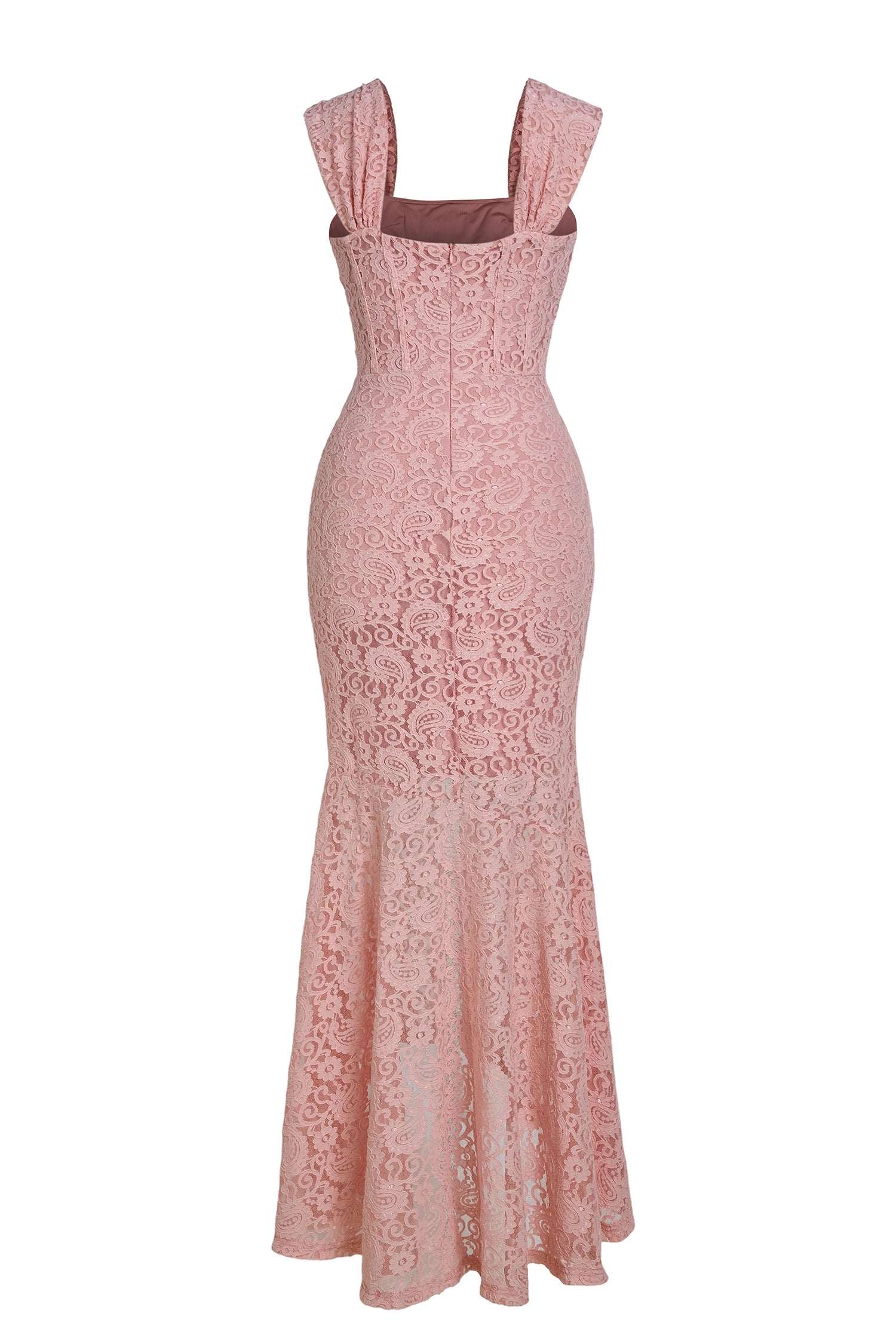 Flowering Girl Women vivien Lace Gathering Maxi Dress - pink