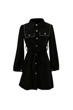 venus black Contrasting Stitching Detail Ribbed Dress