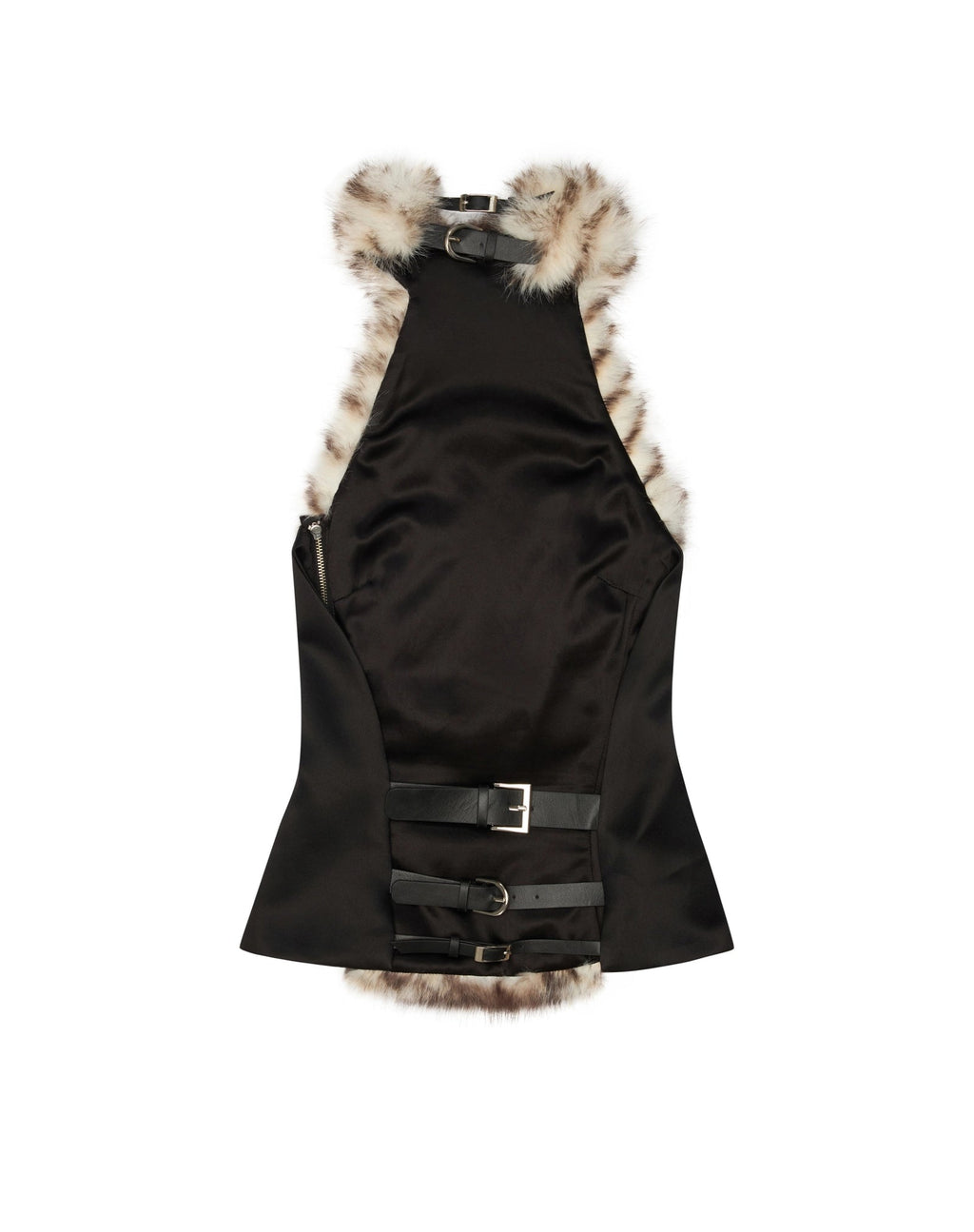 Flowering Girl Women Dora Halter Backless Furry Top