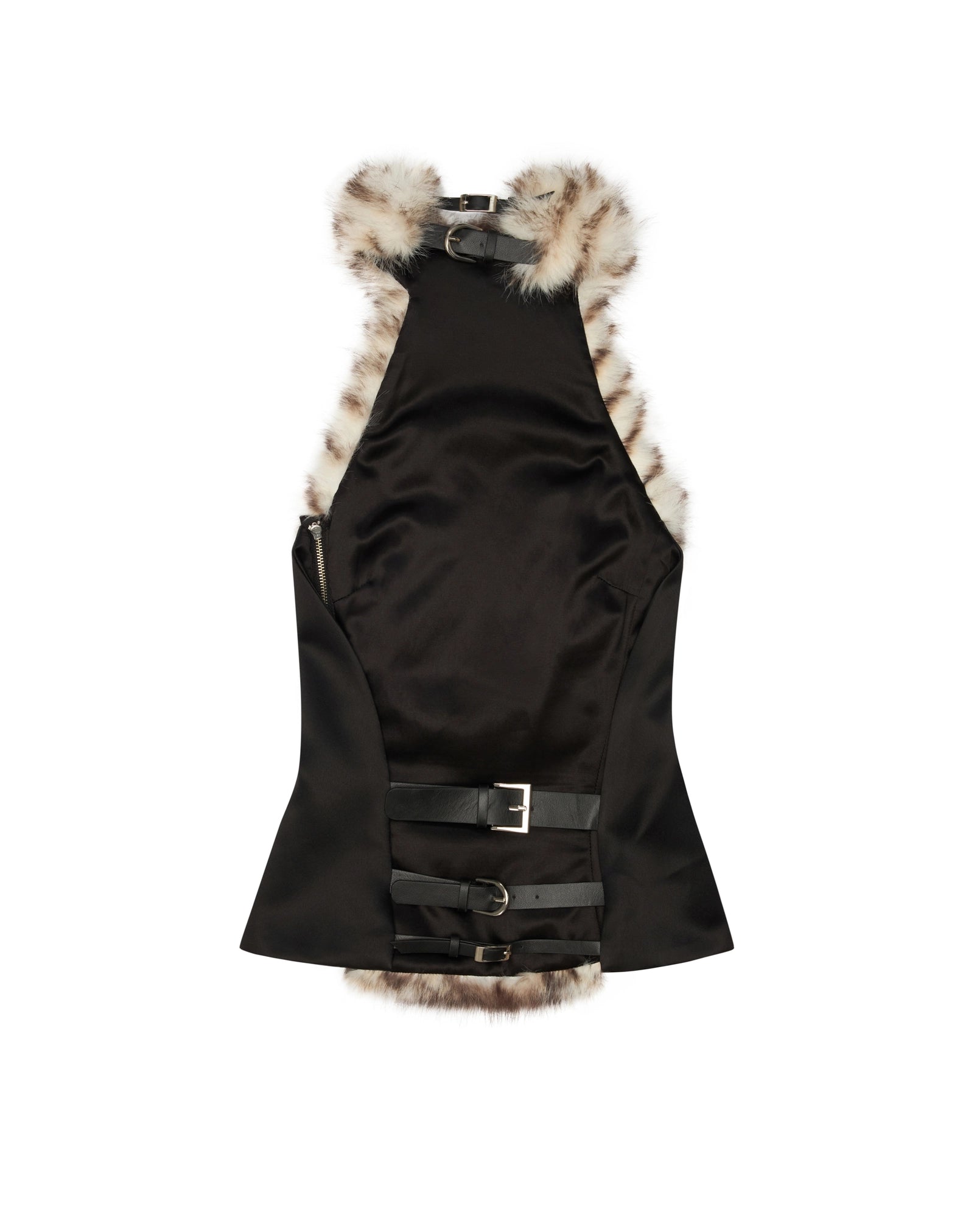 Flowering Girl Women Dora Halter Backless Furry Top