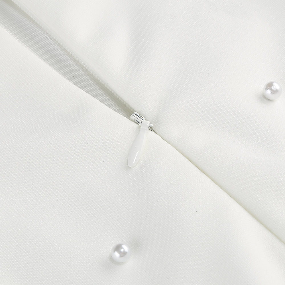 Flowering Girl Women pearl-embellished strapless gown in white